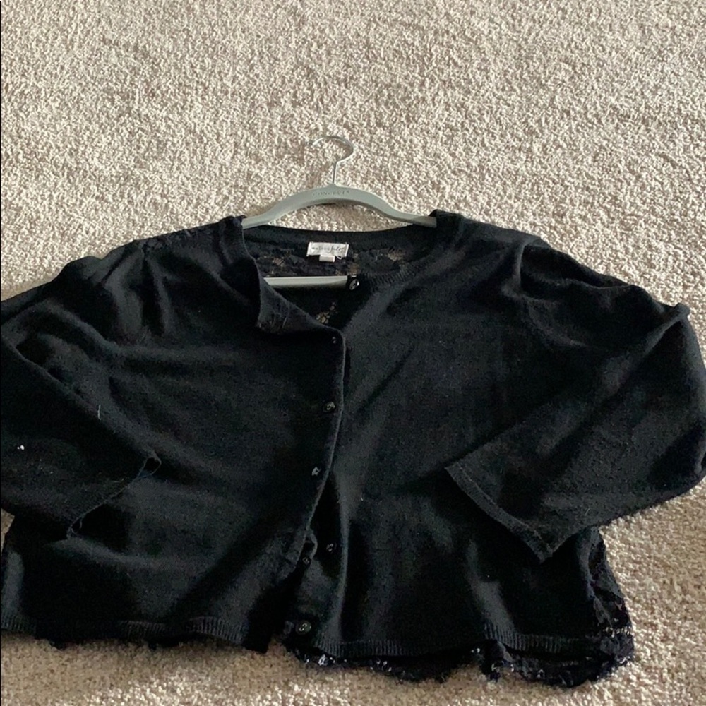 Black sweater with lace back